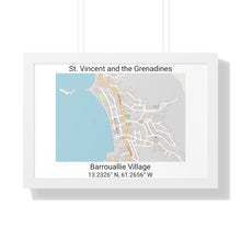 Load image into Gallery viewer, Barrouallie Village St. Vincent and the Grenadines Map Framed Print Poster, City Map Print Poster