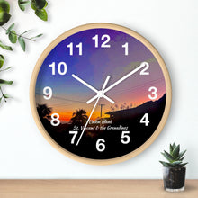 Load image into Gallery viewer, Union Island Sunset Wall Clock, Union Island St. Vincent and the Grenadines Sunset Wall Clock