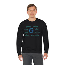 Load image into Gallery viewer, G Alphabet Sweatshirt, Motivational, Optimistic, Alphabet Initial "G", Mental Health Unisex Heavy Blend™ Crewneck Sweatshirt, Self-affirming shirt
