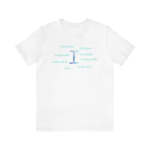 Load image into Gallery viewer, I Alphabet letter t-shirt, Initial Letter I, Optimistic, Mental Health, Self-empowerment, Monogram t-shirt