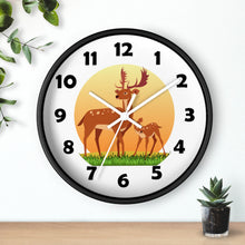 Load image into Gallery viewer, Buck and Fawn Wall Clock, Deer Enthusiasts Wall Clock