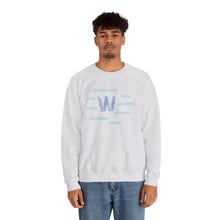 Load image into Gallery viewer, W Alphabet Sweatshirt, Motivational, Optimistic, mental Health, Alphabet Initial "W" Unisex Heavy Blend™ Crewneck Sweatshirt, Self-affirming Sweatshirt