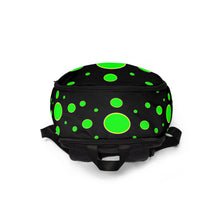 Load image into Gallery viewer, Unisex Fabric Backpack Green Polka Dots