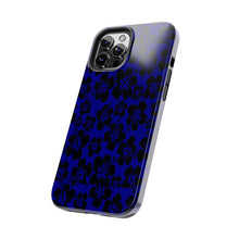Load image into Gallery viewer, Black Hibiscus on Blue iPhone Tough Phone Cases