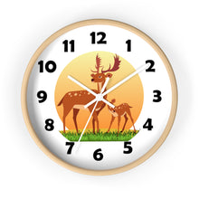 Load image into Gallery viewer, Buck and Fawn Wall Clock, Deer Enthusiasts Wall Clock