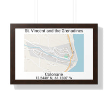 Load image into Gallery viewer, Colonarie St. Vincent and the Grenadines Map Framed Print Poster, Framed Vertical Poster Framed Horizontal Poster