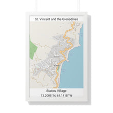 Load image into Gallery viewer, Biabou St. Vincent and the Grenadines Map Framed Print Poster