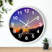 Load image into Gallery viewer, Union Island Sunset Wall Clock, Union Island St. Vincent and the Grenadines Sunset Wall Clock