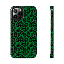 Load image into Gallery viewer, Black Hibiscus on Green iPhone Tough Phone Cases