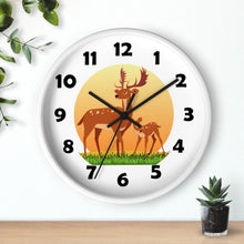 Load image into Gallery viewer, Buck and Fawn Wall Clock, Deer Enthusiasts Wall Clock