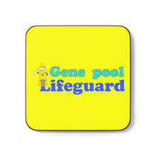 Load image into Gallery viewer, hard back coaster with the caption gene pool lifeguard