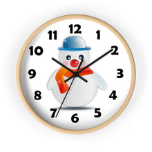 Load image into Gallery viewer, Snowman Wall Clock Whimsical Winter Snowman Wall Clock – Cute & Festive Timepiece