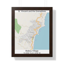 Load image into Gallery viewer, Biabou St. Vincent and the Grenadines Map Framed Print Poster