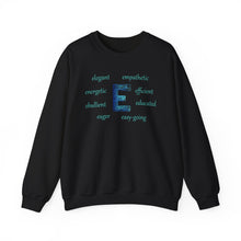 Load image into Gallery viewer, E Alphabet Sweatshirt, Alphabet Initial "E" Unisex Heavy Blend™ Mental Health, Motivational, Optimistic Crewneck Sweatshirt, Self-affirming Sweatshirt