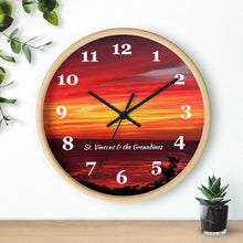Load image into Gallery viewer, St. Vincent and the Grenadines Wall Clock Vibrant Sunset