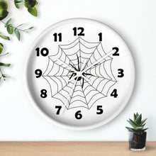 Load image into Gallery viewer, Spider in a Web, Spooky Spider Web Wall Clock – Haunted & Enchanting Timepiece