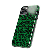 Load image into Gallery viewer, Black Hibiscus on Green iPhone Tough Phone Cases