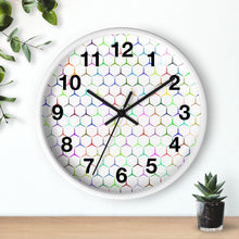 Load image into Gallery viewer, Colorful Hexagon Wall Clock, Geometric Shapes Wall Clock, Snake Skin Clock