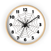Load image into Gallery viewer, Spider in a Web, Spooky Spider Web Wall Clock – Haunted & Enchanting Timepiece