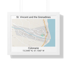 Load image into Gallery viewer, Colonarie St. Vincent and the Grenadines Map Framed Print Poster, Framed Vertical Poster Framed Horizontal Poster