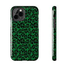 Load image into Gallery viewer, Black Hibiscus on Green iPhone Tough Phone Cases