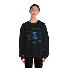 Load image into Gallery viewer, Z Alphabet Sweatshirt, Motivational, Mental Health, Alphabet Initial "Z" Unisex Heavy Blend™ Crewneck Sweatshirt, Self-affirming Sweatshirt