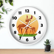 Load image into Gallery viewer, Buck and Fawn Wall Clock, Deer Enthusiasts Wall Clock
