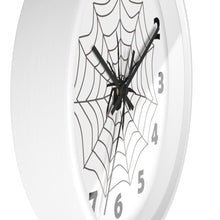 Load image into Gallery viewer, Spider in a Web, Spooky Spider Web Wall Clock – Haunted & Enchanting Timepiece
