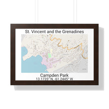 Load image into Gallery viewer, Campden Park St. Vincent and the Grenadines Map Framed Print Poster, Framed Vertical Poster Framed Horizontal Poster