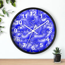 Load image into Gallery viewer, Blue Cracked Lava Wall Clock, Blue Relief Wall Clock