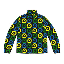 Load image into Gallery viewer, St. Vincent and the Grenadines Independence Spirals Men's Puffer Jacket (AOP) Black