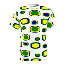 Load image into Gallery viewer, St. Vincent and the Grenadines Cubes Unisex Cut & Sew White Tee (AOP), St. Vincent and the Grenadines National Colors,  St. Vincent and Grenadines Independence Shirt
