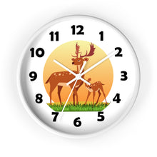 Load image into Gallery viewer, Buck and Fawn Wall Clock, Deer Enthusiasts Wall Clock