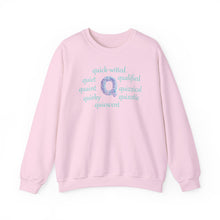 Load image into Gallery viewer, Q Alphabet Sweatshirt, Alphabet Initial "Q" Motivational, Optimistic, Mental Health Unisex Heavy Blend™ Crewneck Sweatshirt, Self-affirming Sweatshirt