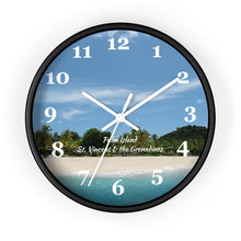 Load image into Gallery viewer, Palm Island Beach St. Vincent and the Grenadines Tropical Wall Clock