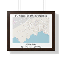 Load image into Gallery viewer, Edinboro St. Vincent and the Grenadines Map Framed Print Poster, City Map Print Poster, Framed Vertical Poster Framed Horizontal Poster