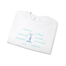 Load image into Gallery viewer, I Alphabet Sweatshirt, Optimistic, Mental Health, Motivational Alphabet Initial "I" Unisex Heavy Blend™ Crewneck Sweatshirt, Self-affirming Sweatshirt