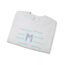 Load image into Gallery viewer, M Alphabet Sweatshirt, Optimistic, Mental Health, Motivational Alphabet Initial "M" Unisex Heavy Blend™ Crewneck Sweatshirt, Self-affirming Sweatshirt
