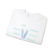 Load image into Gallery viewer, V Alphabet Sweatshirt, Mental Health, Optimistic, Motivational Alphabet Initial "V" Unisex Heavy Blend™ Crewneck Sweatshirt, Self-affirming Sweatshirt