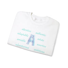Load image into Gallery viewer, A Alphabet Sweatshirt, Motivational, Alphabet Initial "A" Unisex Heavy Blend™ Mental Health, Optimistic Crewneck Sweatshirt, Self-affirming Sweatshirt