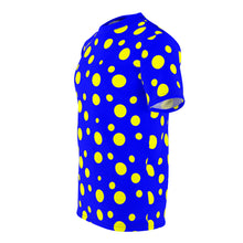 Load image into Gallery viewer, Yellow Spotted Blue Unisex Tee