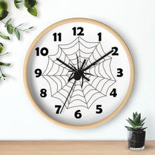 Load image into Gallery viewer, Spider in a Web, Spooky Spider Web Wall Clock – Haunted & Enchanting Timepiece