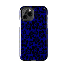 Load image into Gallery viewer, Black Hibiscus on Blue iPhone Tough Phone Cases