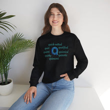 Load image into Gallery viewer, Q Alphabet Sweatshirt, Alphabet Initial "Q" Motivational, Optimistic, Mental Health Unisex Heavy Blend™ Crewneck Sweatshirt, Self-affirming Sweatshirt