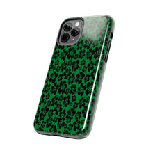 Load image into Gallery viewer, Black Hibiscus on Green iPhone Tough Phone Cases