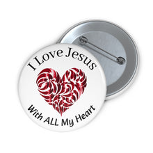 Load image into Gallery viewer, I Love Jesus With All My Heart Multi-Heart Faith Pin Badge For Lovers of Christ