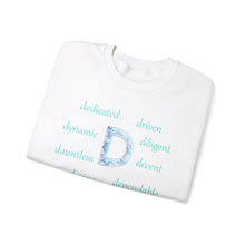 Load image into Gallery viewer, D Alphabet Sweatshirt, Motivational, Alphabet Initial "D" Optimistic, Mental Health Unisex Heavy Blend™ Crewneck Sweatshirt, Self-affirming Sweatshirt