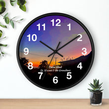 Load image into Gallery viewer, Union Island Sunset Wall Clock, Union Island St. Vincent and the Grenadines Sunset Wall Clock