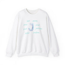 Load image into Gallery viewer, J Alphabet Sweatshirt, Alphabet Initial "J" Unisex Heavy Blend™ Mental Health, Optimistic, Motivational Crewneck Sweatshirt, Self-affirming Sweatshirt