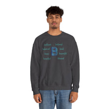 Load image into Gallery viewer, B Alphabet Sweatshirt, Motivational, Alphabet Initial "B", Motivational, Mental Health Unisex Heavy Blend™ Crewneck, Self-affirming Sweatshirt